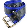Artefizio Artifizio, Cintura da Uomo h 4 cm in Camera d'aria Rivestita con Fettuccia in Nylon, Fibbia in Ottone Antico, Prodotto Upcycling Artigianale Made in Italy, Vegan (L (ITA 50/52 - US 36/38), Blu)