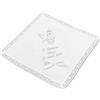 Generico Fazzoletto Battesimo bimbo bimba personalizzato con ricamo nome e data 100% cotone Made in Italy Gi.Con (con fiocco, argento)