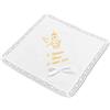 Generico Fazzoletto Battesimo bimbo bimba personalizzato con ricamo nome e data 100% cotone Made in Italy (con fiocco, oro)