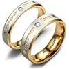 Ihanskio Personalizzato Anello per le Coppie Doppio Della Banda di Colore Del Modello Anelli All'interno Può Inciso Personalizzato di Nozze Promessa Anelli di Fidanzamento 6-13# (Gold-Love, Custom)
