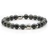 Generic Bracciale serpentino Bracciale con perline Buddha verde 8 mm Anello distanziatore in acciaio inossidabile Perline con strass Donna Uomo (Anello del Budda)