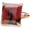 ANEMONE JEWELRY Anello Rodonite Naturale Oro Rosa - Anelli Artigianali per Donne - Gioielli Moda Quotidiani, Anello Regalo, Anello Oro Personalizzato - Scelta Misura e del Materiale