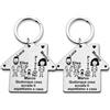 Generico Famiglia -2 Portachiavi personalizzati a forma di casetta per un regalo unico per la nuova casa - Confezione regalo inclusa(Omini famiglia)