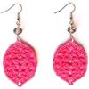 Meraki Studio Orecchini pendenti con cristalli di vetro, orecchini mandala/ovali, pizzo, Gioielli all'uncinetto, fuchsia (rosa) /argentato, Made in Italy, Bijoux da donna, Lavorazione Artigianale