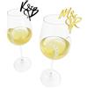 FranJohnsonHouse Ciondoli per bevande con iniziali di matrimonio, Segnaposto personalizzati per bicchieri, Iniziali degli sposi, Ciondoli per calici da vino, Decorazioni per drink di nozze Iniziali Mr Mrs (Design 8)