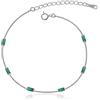 Meissa Bracciale Donna Argento 925 Bracciale tennis da donna Placcato oro Regolabile Bracciale amicizia alla moda Regalo di nozze, Argento (pietra verde)