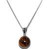 Handmade Collana a catena veneziana Ciondolo con perla sottile da 0,6 mm Occhio di tigre - Occhio di gatto - Turchese Argento sterling 925 Collana da donna Perline da 10 mm