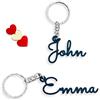 FranJohnsonHouse Portachiavi Personalizzato con Nome - Portachiavi su Misura - Portachiavi in Metallo Tagliato al Laser - Etichetta Personalizzata e Charm per Borsa - Etichetta per Zaino - Portachiavi in Metallo