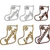 FranJohnsonHouse Calza di Natale appesa, Personalizzato con nome, Metallo, legno o acrilico, Etichette con nome regalo, Etichette natalizie, Decorazioni l'albero, Regali per bambini o famiglia, Natale 2026 (Stile 2)