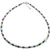 Generic Collana uomo pietre dure ancora - collana pietre naturali - collana con perle di lapislazzuli occhio di tigre diaspro turchese e ancora