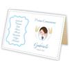 Generico 1 pezzo Segnaposto Prima Comunione bambino, Segnatavolo, personalizzato con nomi invitati, 20x14cm piegato (C09-PH)