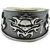 Empress Jewelry Anello in argento solido 925 simbolo vichingo Teschio e fiamme R001961 Empress