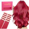 WENNALIFE Extension Capelli Veri Biadesivo, 10pz 30cm 20g Rosso Extension Biadesive Capelli Veri Lisci Remy Tape in Hair Extensions Capelli Setosi Solo per L'aggiunta di Colori Set di Ricarica