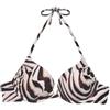YAMAMAY - Bikini Parte Alta, Super Push-up con Ferretto, Donna, Zelia, Marrone, Stampa zebrata