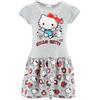 Hello Kitty Vestito Estivo per Bambine e Ragazze, Abito a Maniche Corte, Grigio, con Stampa e Fiocco Rosso (IT, età, 6 Anni)