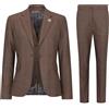 Infinity Leather Abito da Donna su Misura in Tre Pezzi Marrone con Motivo Principe di Galles