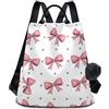RPLIFE Zainetto da donna con fiocchi rosa, design antifurto, per viaggi, escursionismo, campeggio
