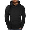 FNKDOR Asimmetria Felpa Uomo con Cappuccio Felpe Sportivo Abbigliamento Casuals Hoodies (Black, M)