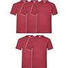 Fruit of the Loom Valueweight Confezione da 5 magliette, taglie S, M, L, XL, XXL, XXXL, in diversi colori, rosso scuro, xxl