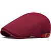 Meioro, cappello estivo da uomo, in rete traspirante, regolabile, basco, berretto piatto, stile newsboy, ivy, irlandese, da tassista, per la pesca, Grigio scuro , L