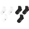 Diadora 6 PAIA CALZINI QUARTER IN MISTO COTONE ELASTICIZZATO, UNISEX UOMO DONNA, TAGLIE DALLA 35 ALLA 46, NERO E BIANCO (IT, Numero, 43, 46, Regular, Regular, 6 PAIA NERO)