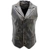 Infinity Leather Gilet in Pelle Intelligente Uomo Annata Nero XL