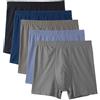 NOGRAX Mutande Uomo Boxer da Uomo in Cotone A Vita Alta da 5 Pezzi, Comode Mutandine Larghe Taglie Forti-Impostato-8Xl
