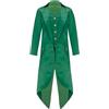TSSOE Blazer Bambino Ragazzo Cappotto Giacca Steampunk Gotico Frac Gentiluomo Slim Abito Smoking Matrimonio Travestimento Carnevale Halloween Verde Scuro 7-8 Anni