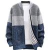 SMIDOW Uomo Cardigan Maglioni Lavorato A Maglia Stand Collare Regolare Giacca Full Zip Pile Foderato Inverno Caldo Cappotto, #02 blu., L
