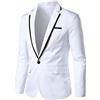 Generisch Blazer Uomo Sportivo Slim Fit - Business Jacket Uomo Giacca Moda Casual Confortevole Tuta da Uomo Singola Fila Classico Blazer Elegante Giacca Smoking Giacche tinta unita, Blu, L