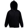 Fruit of the Loom - Felpa Aperta con Cappuccio - Bambino (14-15 Anni) (Nero)