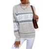 ENENEN Maglione Vintage da Donna in Maglia Fair Isle, Morbido e Caldo Pullover in Misto Lana, Maglione Invernale a Girocollo a Maniche Lunghe con Design a Fiocco di Neve