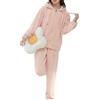 Generic Set Pigiami Donna Pigiama Donna Aperto Davanti da in Flanella Autunno E Inverno in Pile di Corallo Spesso Taglie Forti Set da Casa Due Pigiama Intero Satinato Pk1 M