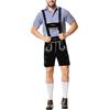 Generic Travestimento Oktoberfest Uomo Set di Costume Bavaresi Oktoberfest da Uomo Camicia a Quadri Tradizionale da per la Festa della Birra Pantaloni con Bretelle Ricamati (BK1, M)