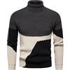 KINKOCCL Maglione da uomo a maglia con collo alto e collo alto slim fit maglione leggero lavorato a maglia in cotone pullover slim fit maglione a maniche lunghe invernale slim fit, 0b-nero, M