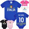 PELUSCIAMO Body Neonato Italia | Personalizzabile con Nome e Numero | Bodi Calcio Nazionale Italiana PS 28180-0019