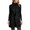 Vhersily Donna Gilet a Quadri Gilet Lungo a Senza Maniche Elegante Cardigan Giacca Retro Lavoro Cappotto Doppia Fila di Bottoni Blazer Vest Autunno Inverno Morbido e Leggera Curvy Regalo Capodanno