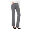 Generic Pantaloni da donna a vita alta da lavoro classico regolare ufficio tinta unita gamba dritta pantaloni da lavoro con tasche, Grigio, S