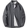 LinRim Camicia in flanella da uomo, a maniche lunghe, a quadretti, per il tempo libero, da uomo, grigio., 5XL