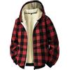 Vhersily Giacca In Pile Da Uomo A Quadretti Con Cappuccio Foderata Con Chiusura Lampo Giacca Invernale Calda Comoda Outwear Y2K Streetwear Giubbotto da Coppia, Spessa Giacca in Cotone Termico