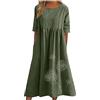 fartey Abito Stile T-shirt per Donna 2026, Abito Estivo Casual Plus Size Midi, Stile Boho, Stampa Floreale, Vestibilità Larga e Fluida, Abito Lungo con Tasche, 05 blu., 5XL