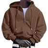 Fulidngzg Felpa Uomo Primaverile Autunno con Zip e Cappuccio Regolabile,Tasche Frontale Giacca Tinta Unita Baggy Casual Leggera Comode per per Invernale Attivita all Aperto Tempo Libero,caffè,L