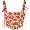 PIYAX Corsetto fasciatura donna stile coreano moda ricamo estate vintage canotta con lacci canotta donna fasciatura con fiocco