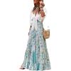 Generic Gonna Lunga Estiva in Stile Boho da Donna, con Stampa Floreale, Volant, Gonna A Strati Fluida con Coulisse, Casual, Ampia, Vita Alta, A Pieghe, Modello Trapezio, Stile Zingaro, Verde M