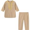 Generisch Abito vintage a maniche lunghe accappatoio per ragazzi, costume nazionale musulmano, accappatoio ricamato per adolescenti, abbigliamento per bambini arabi 92 bambini, cachi, 10-11 Anni