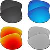 EZReplace Lenti di ricambio per occhiali da sole Oakley Elmont M OO411958mm (lenti polarizzate) - Adatto per Oakley Elmont M Frame (nero carbonio+blu ghiaccio+rosso fuoco+metallo argento), Carbon