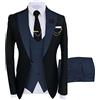 ZDJSWJ Abiti Slim Fit 3 pezzi per Uomo Tuxedo Formale Wedding Business Bride Dinner Blazer Gilet Pantaloni Set, Blu 3., 6XL