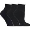 IOMI - 3 paia uomo e donna calzini cotone corti senza elastico per diabetici in nero e bianchi (46-50 eur, Black (Short))