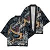 FZKun Cardigan kimono giapponese da uomo vintage drago stampato in 3D kimono estivo tradizionale giapponese abbigliamento taoista giacca harajuku streetwear, # 3, S