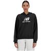 New Balance Felpa con cappuccio da donna in pile con logo, nero, S